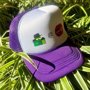 Purple trucker hat